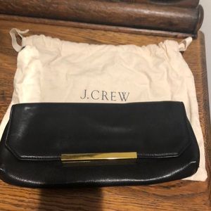 Black leather J.crew clutch